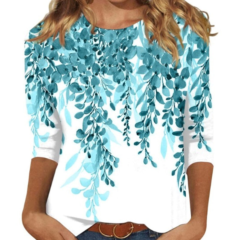 ⌛Limited-Time Offer-Women's Fashion Printed Crew Neck T-Shirt