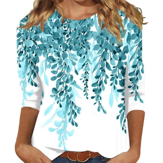 ⌛Limited-Time Offer-Women's Fashion Printed Crew Neck T-Shirt