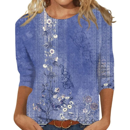 ⌛Limited-Time Offer-Women's Fashion Printed Crew Neck T-Shirt
