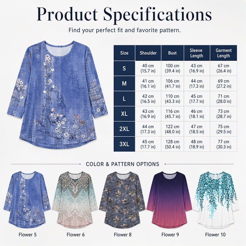 ⌛Limited-Time Offer-Women's Fashion Printed Crew Neck T-Shirt