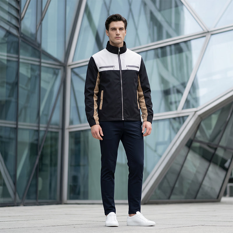 ⏰Last Day Sale 50% Off💃Men's Color Block Stand Collar Jacket