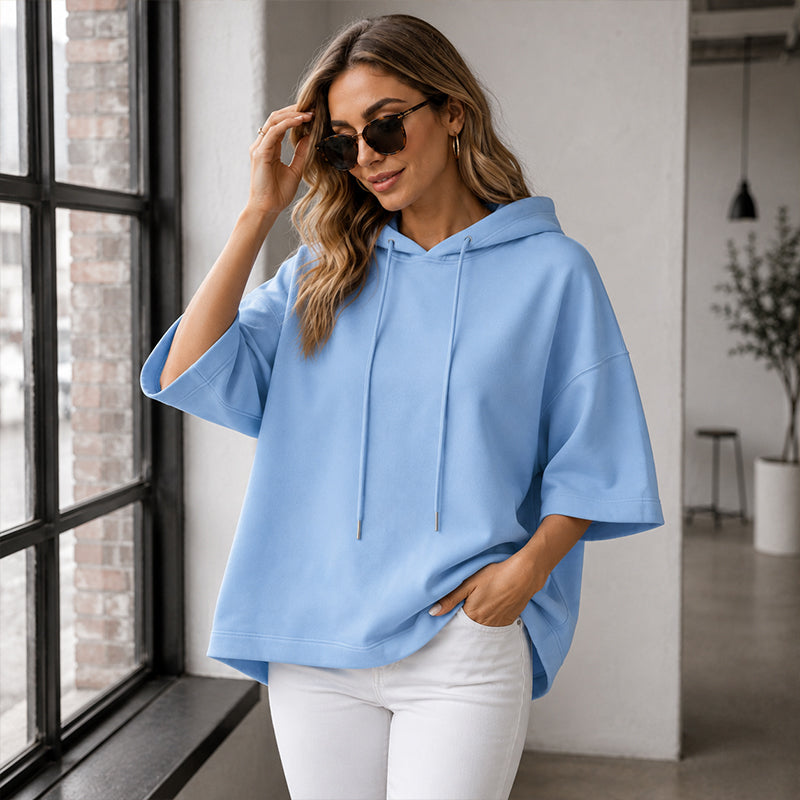 ⏰Last Day Sale 50% Off💃Women's Loose Fit Wide Sleeve Hoodie Casual Sweatshirt