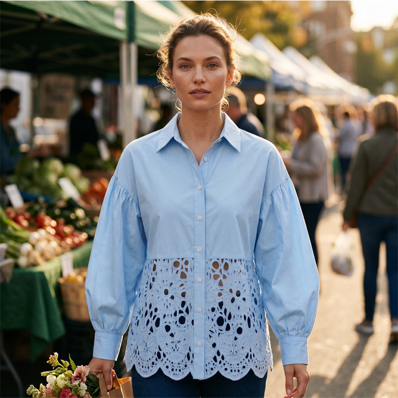 Women's Elegant Hollow-Out Shirt