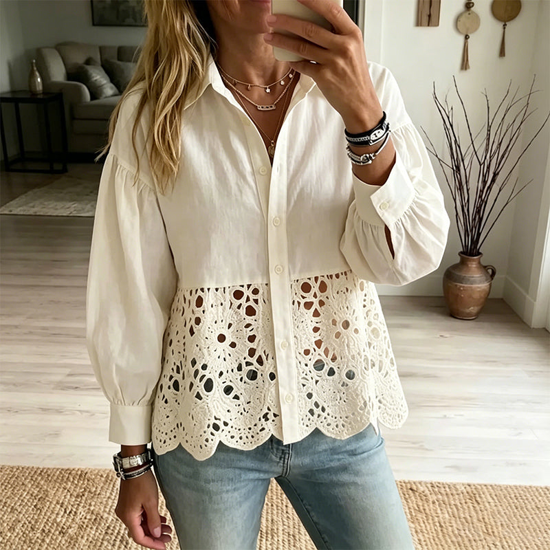 Women's Elegant Hollow-Out Shirt
