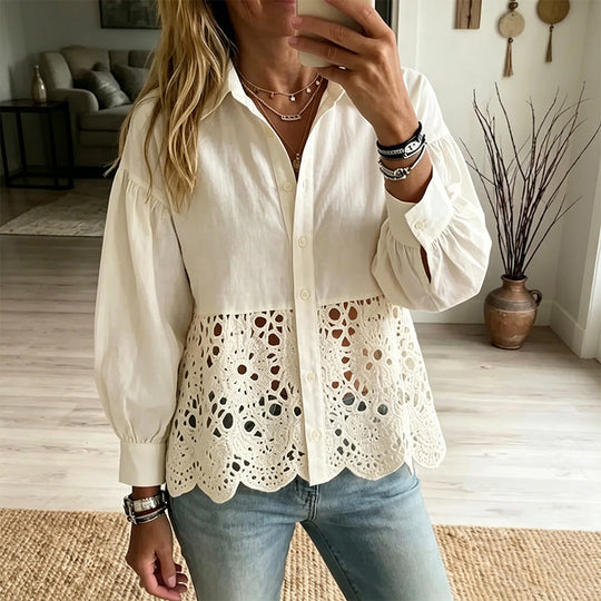 Women's Elegant Hollow-Out Shirt