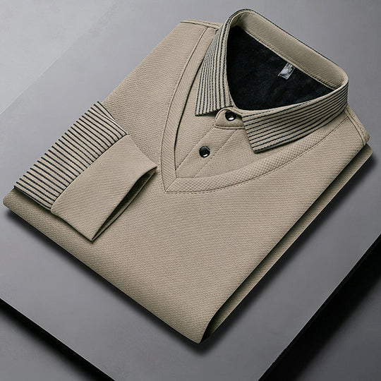 👕Men's False Two-Piece Long Sleeve Top – Smart Casual Two-Piece Look Without The Fuss