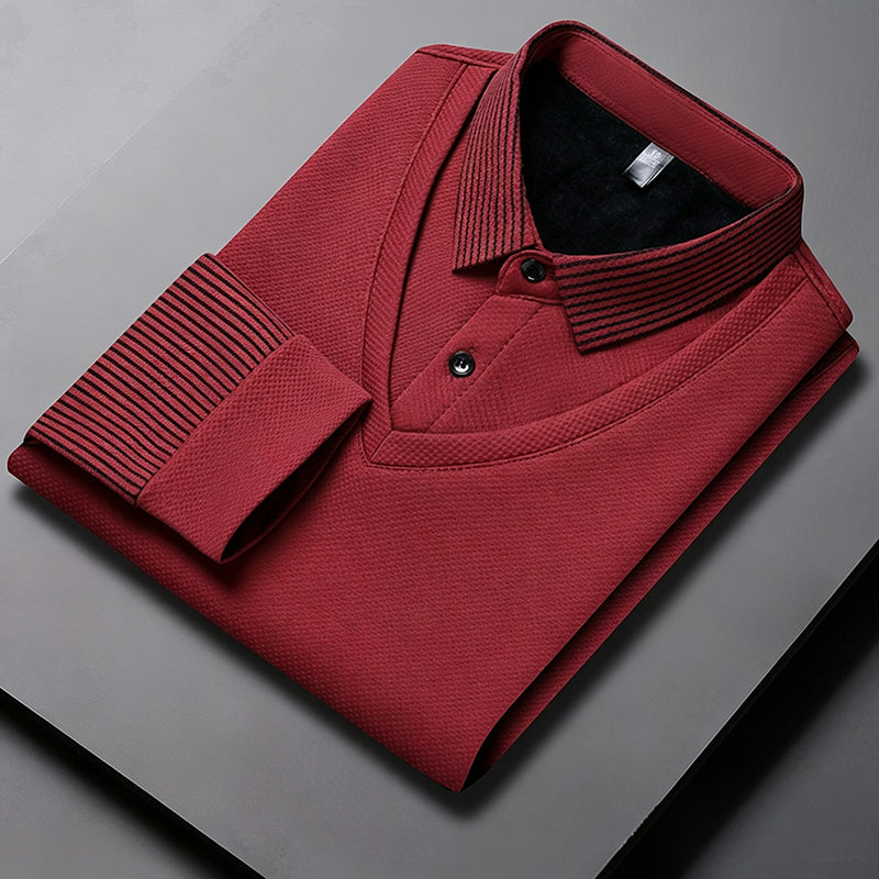 👕Men's False Two-Piece Long Sleeve Top – Smart Casual Two-Piece Look Without The Fuss