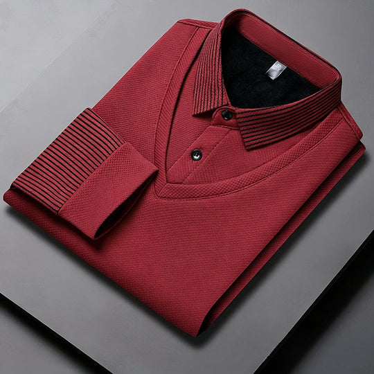 👕Men's False Two-Piece Long Sleeve Top – Smart Casual Two-Piece Look Without The Fuss