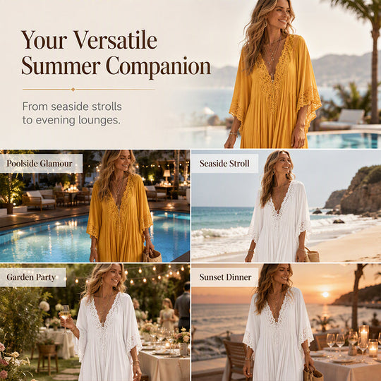 Women’s Summer Lace V-Neck Loose Dress
