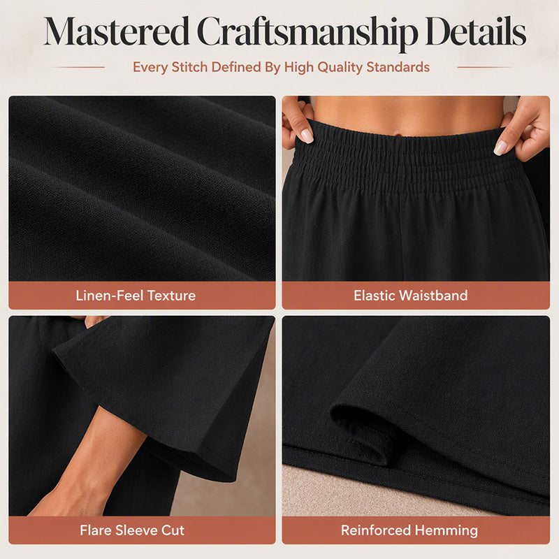 ✨ Women’s Off-Shoulder Top & Wide-Leg Pants Set – Effortless Elegance Meets Everyday Comfort