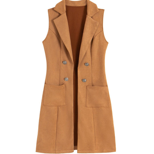 ✨Women's Chic Sleeveless Open Front Longline Jacket – Effortless Layering & Elegant Autumn Style