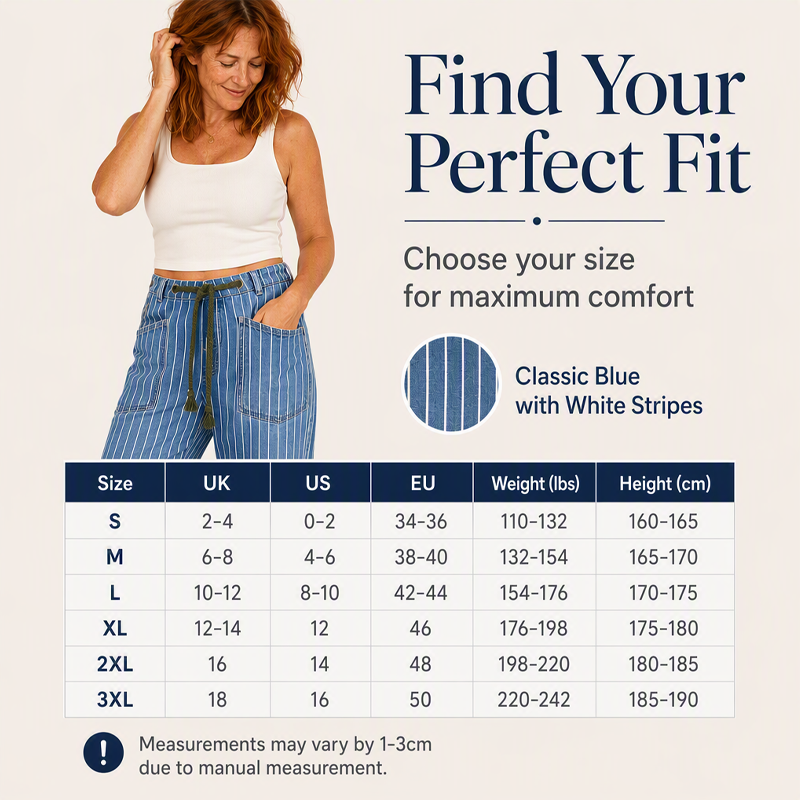🌸Hot Sale 50% OFF💖Women's Vertical Striped Stretchy Denim Pants