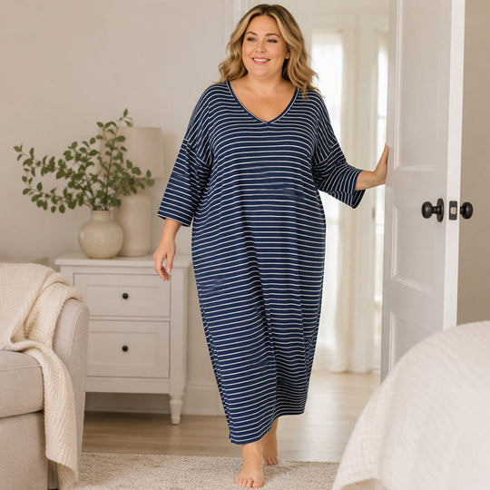 Women's Relaxed Stripe Lounge Dress