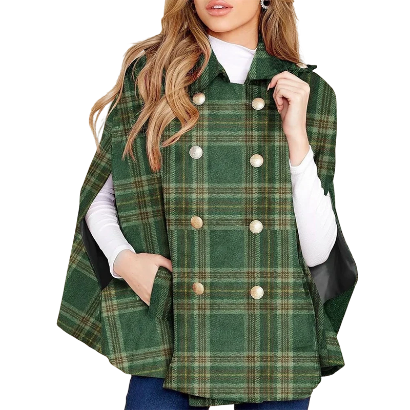 👖 LIMITED-TIME 50% OFF! ✨ Women Vintage Plaid Cape Coat