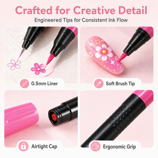 📢 LIMITED TIME 40% OFF! ⏰ 24 Colors Dual Ended Nail Art Pens Set – Dual-Tip Design, Smooth Ink Flow & Long Lasting Brilliance – Perfect for DIY Manicure ✨