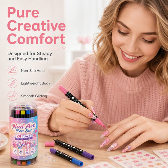 📢 LIMITED TIME 40% OFF! ⏰ 24 Colors Dual Ended Nail Art Pens Set – Dual-Tip Design, Smooth Ink Flow & Long Lasting Brilliance – Perfect for DIY Manicure ✨