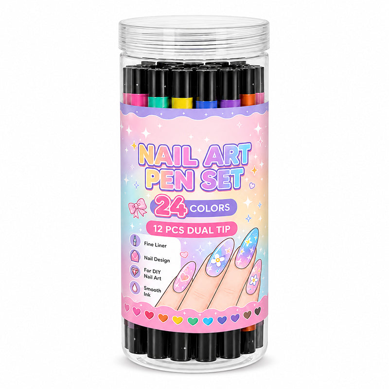 📢 LIMITED TIME 40% OFF! ⏰ 24 Colors Dual Ended Nail Art Pens Set – Dual-Tip Design, Smooth Ink Flow & Long Lasting Brilliance – Perfect for DIY Manicure ✨