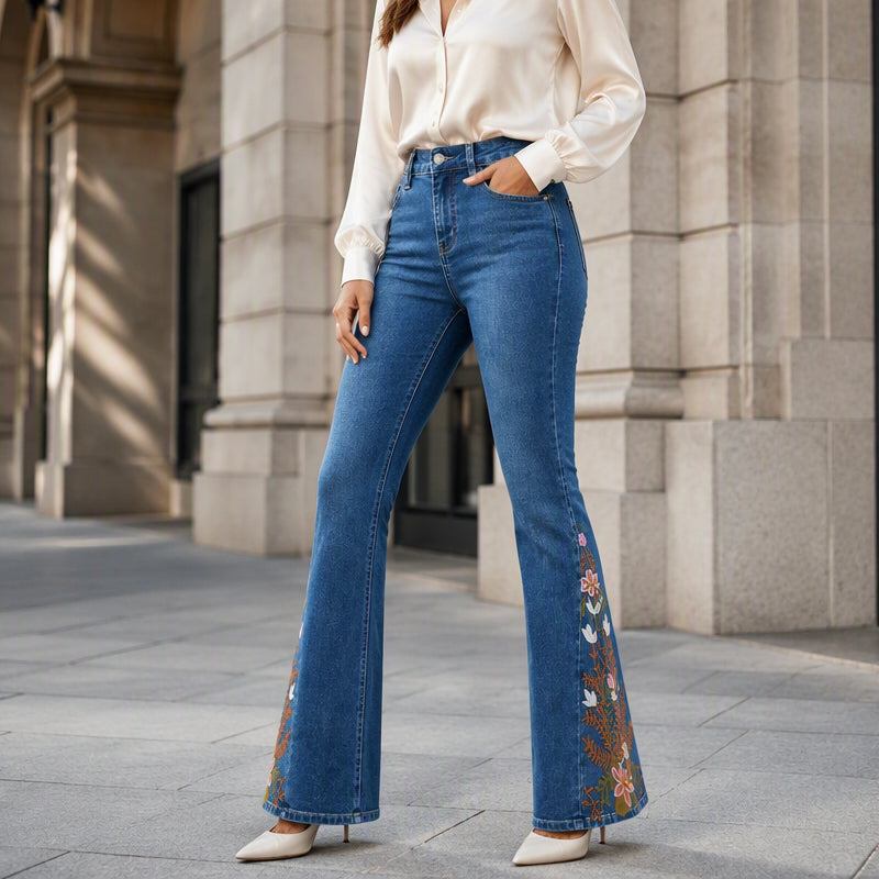 ✨ Flattering Everyday Style | Women's High-Waisted Western Flare Jeans