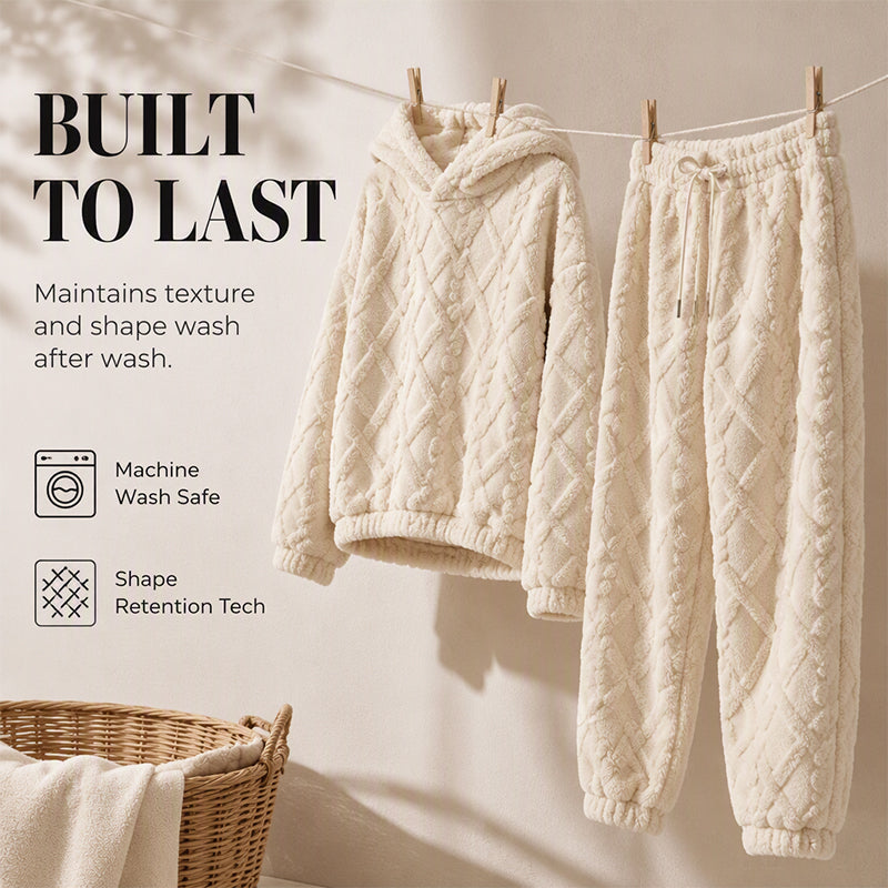 Embossed Geometric Plush Set – Timeless Comfort & Effortless Style For Every Occasion