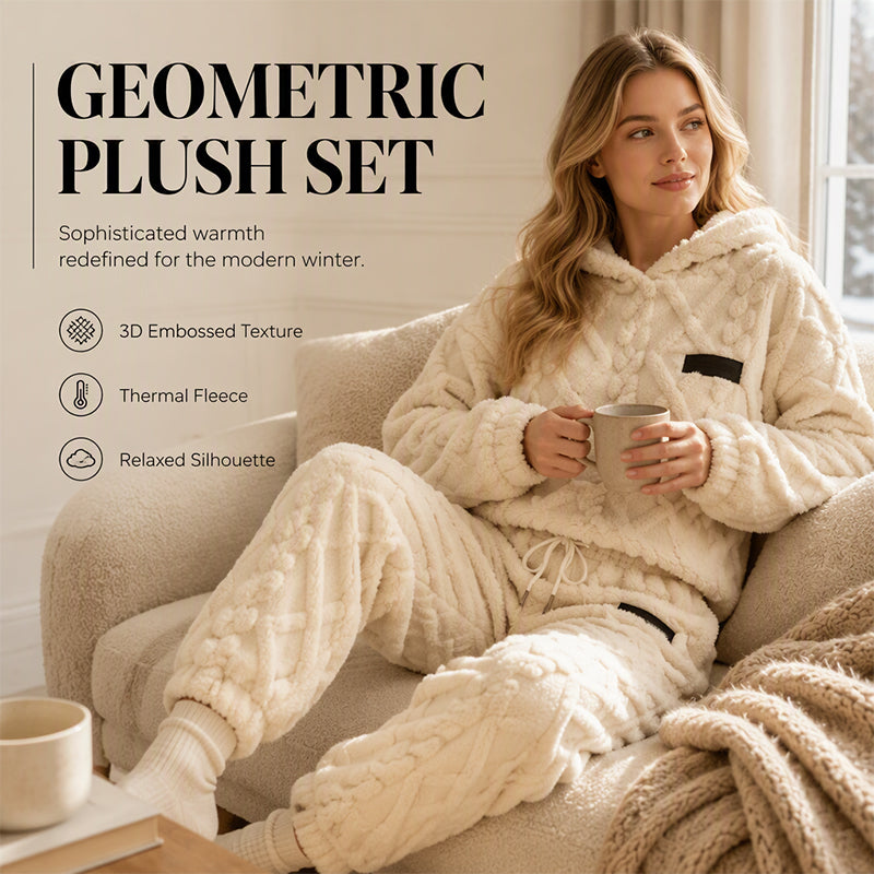 Embossed Geometric Plush Set – Timeless Comfort & Effortless Style For Every Occasion