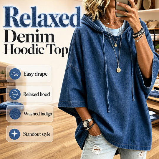 ✨2026 Collection at 50% OFF & FREE SHIPPING🎁 Women's Relaxed Hooded Denim Pullover