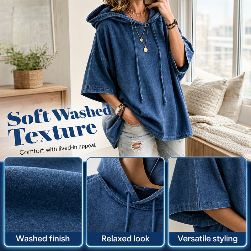 ✨2026 Collection at 50% OFF & FREE SHIPPING🎁 Women's Relaxed Hooded Denim Pullover