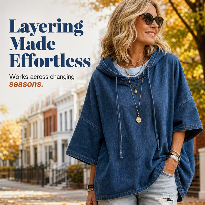 ✨2026 Collection at 50% OFF & FREE SHIPPING🎁 Women's Relaxed Hooded Denim Pullover