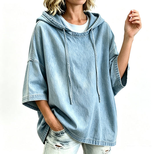 ✨2026 Collection at 50% OFF & FREE SHIPPING🎁 Women's Relaxed Hooded Denim Pullover