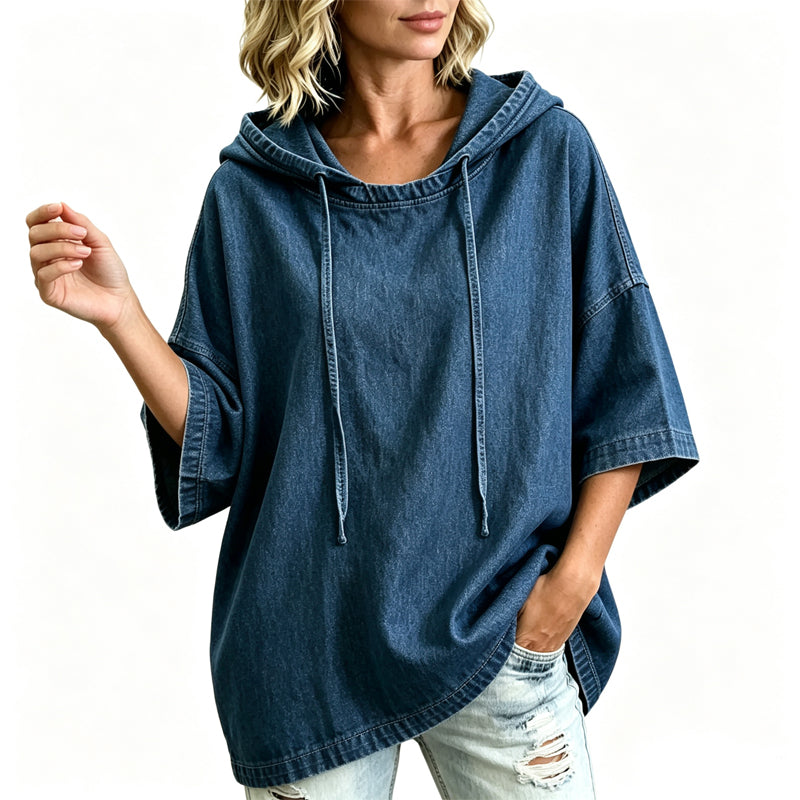 ✨2026 Collection at 50% OFF & FREE SHIPPING🎁 Women's Relaxed Hooded Denim Pullover