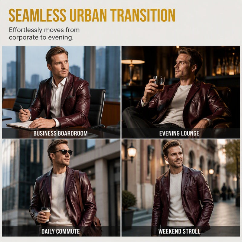 ✨ Premium Urban Style | Men's Tailored Slim-Fit PU Leather Jacket