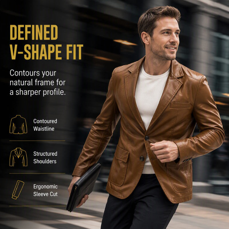 ✨ Premium Urban Style | Men's Tailored Slim-Fit PU Leather Jacket
