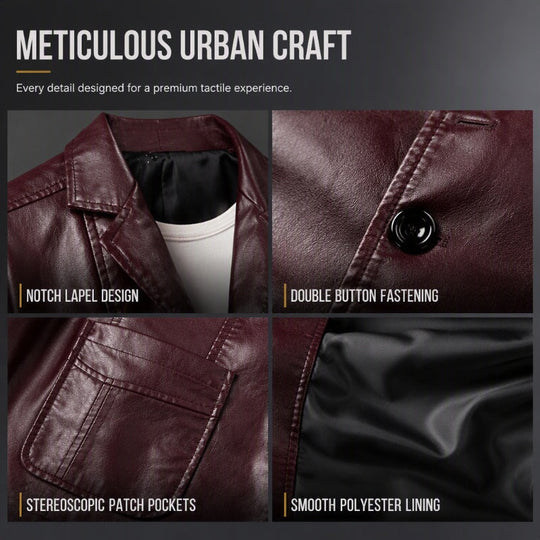 ✨ Premium Urban Style | Men's Tailored Slim-Fit PU Leather Jacket