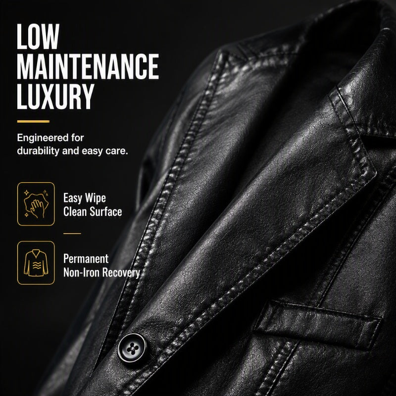 ✨ Premium Urban Style | Men's Tailored Slim-Fit PU Leather Jacket