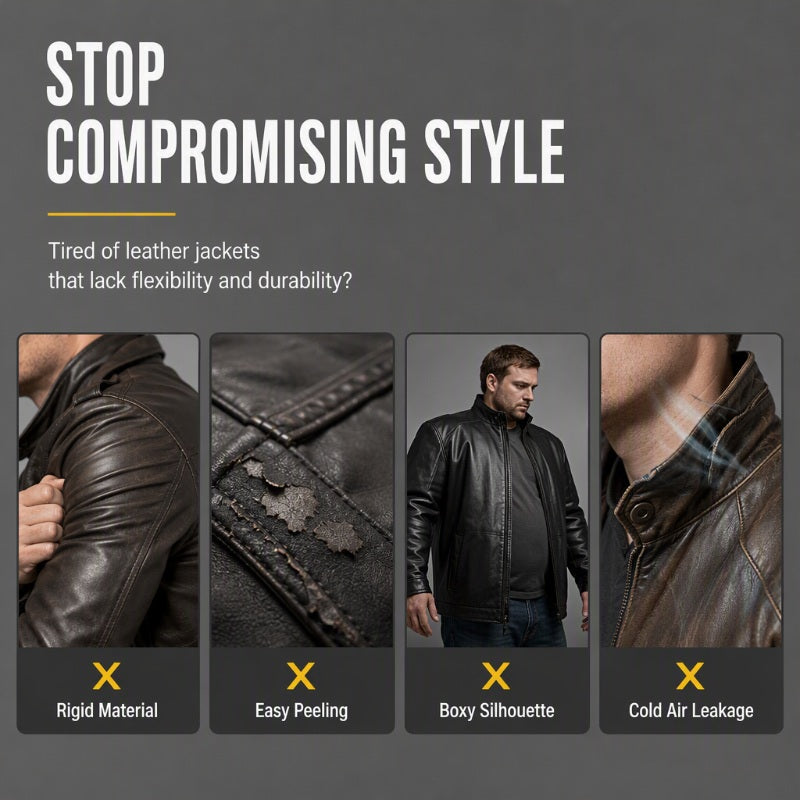 ✨ Premium Urban Style | Men's Tailored Slim-Fit PU Leather Jacket