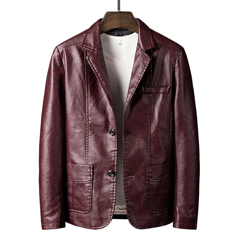 ✨ Premium Urban Style | Men's Tailored Slim-Fit PU Leather Jacket