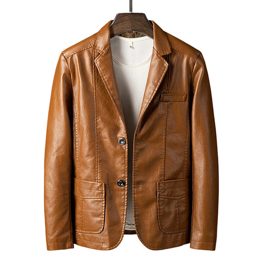 ✨ Premium Urban Style | Men's Tailored Slim-Fit PU Leather Jacket