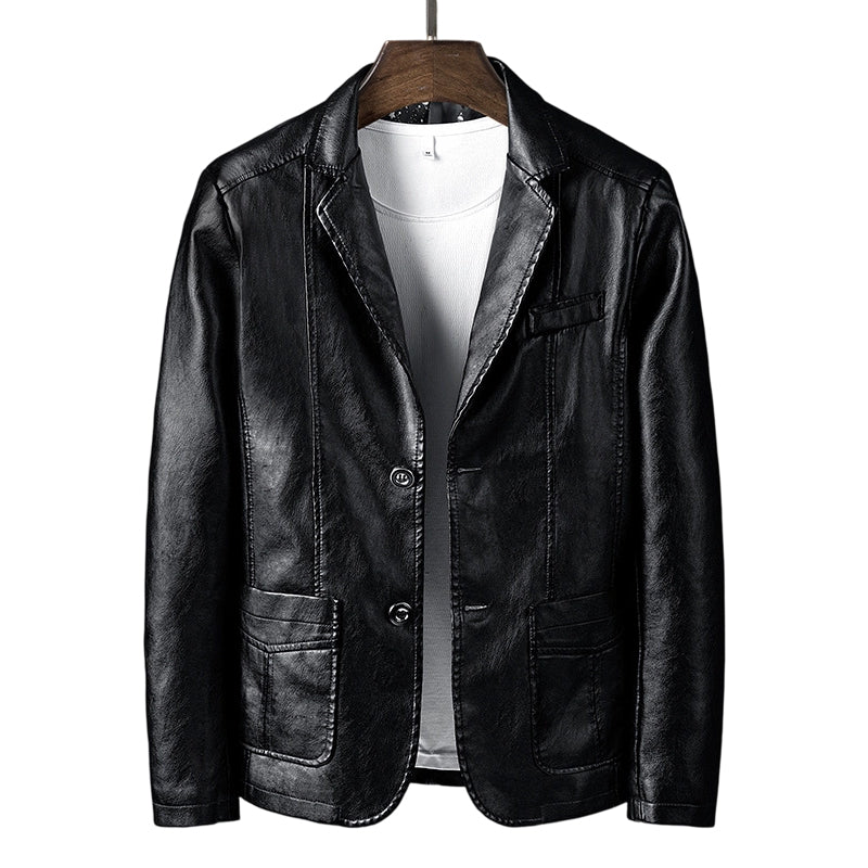 ✨ Premium Urban Style | Men's Tailored Slim-Fit PU Leather Jacket
