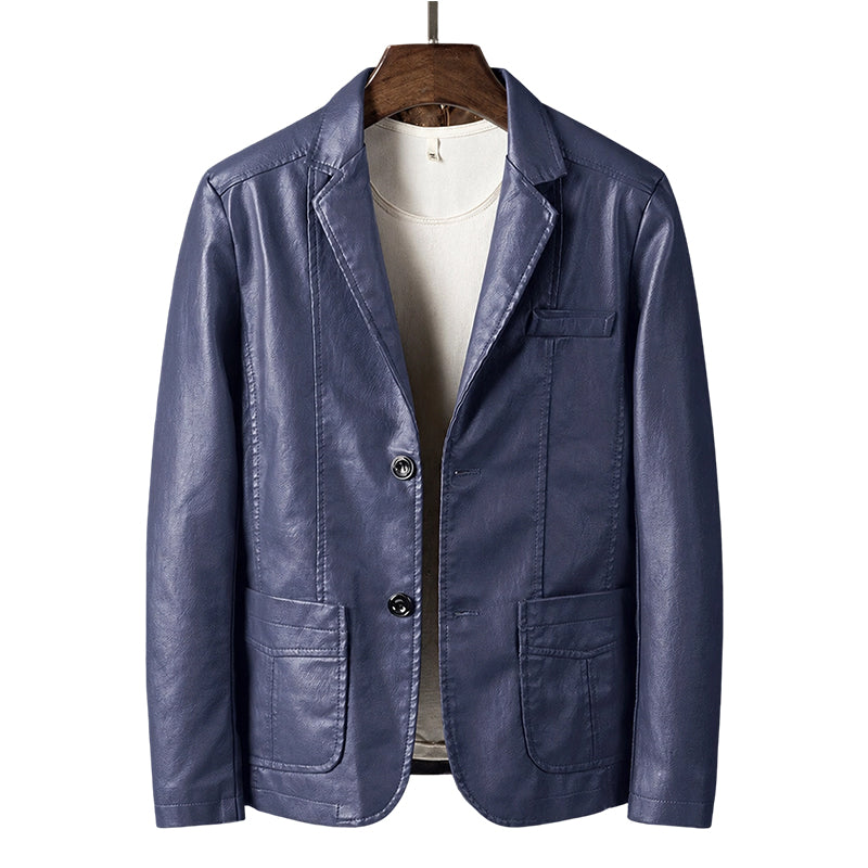 ✨ Premium Urban Style | Men's Tailored Slim-Fit PU Leather Jacket