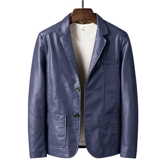 ✨ Premium Urban Style | Men's Tailored Slim-Fit PU Leather Jacket