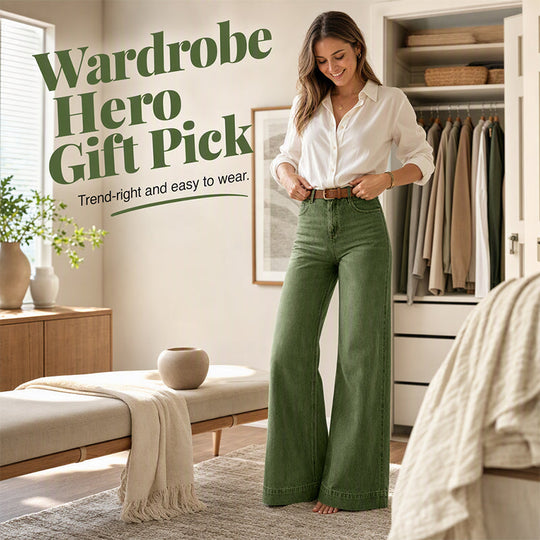 ✨ Flattering Denim Style | Women's Vintage-Wash High-Rise Wide-Leg Jeans