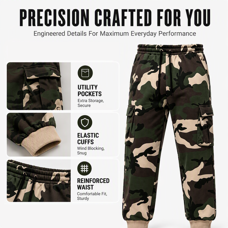 🔥 Utility Meets Comfort | Men's Camouflage Drawstring Cargo Pants