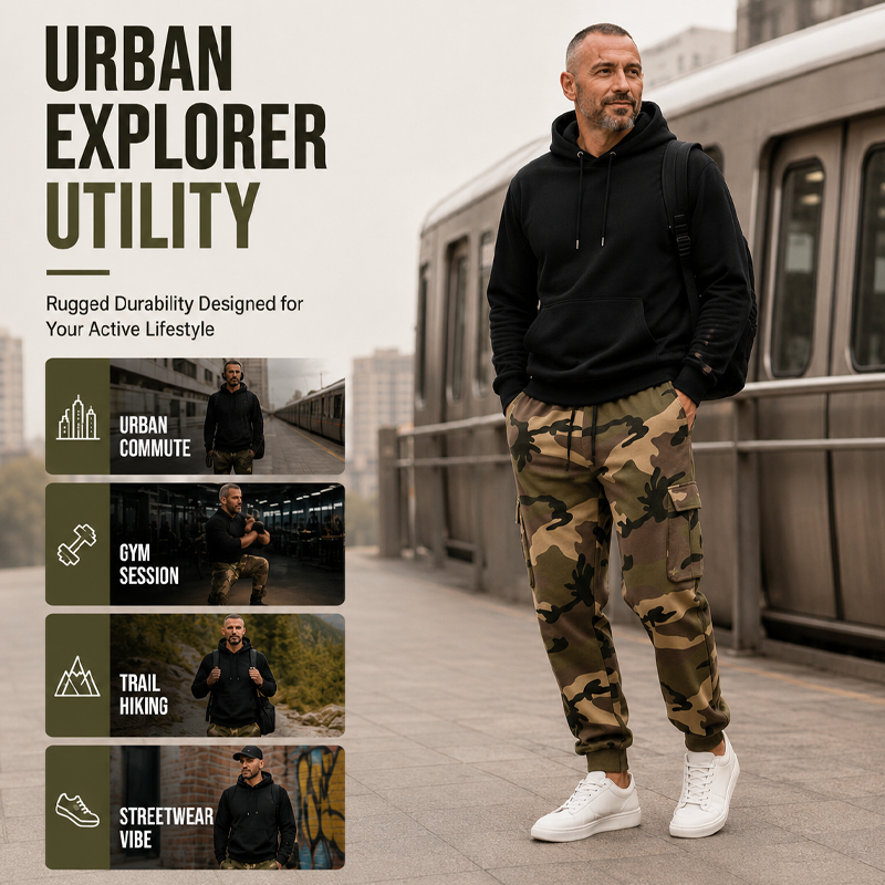 🔥 Utility Meets Comfort | Men's Camouflage Drawstring Cargo Pants