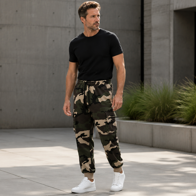 🔥 Utility Meets Comfort | Men's Camouflage Drawstring Cargo Pants