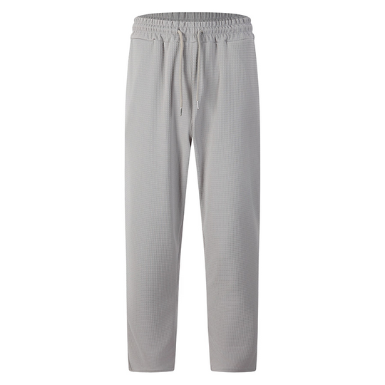 ✨ Easy Everyday Comfort | Men's Waffle-Knit Drawstring Straight-Leg Pants