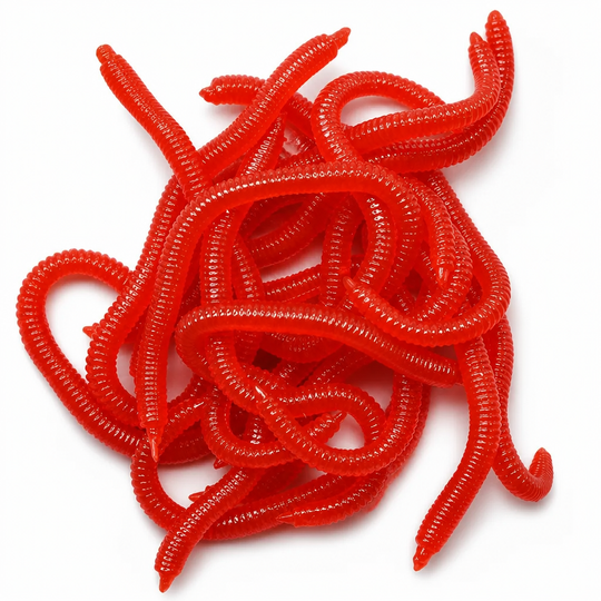 📢📢40% OFF !! ⏰Simulation Earthworm Soft Fishing Lures Shrimp Scented Artificial Worm Baits for Freshwater and Saltwater Pack of 50 or 100