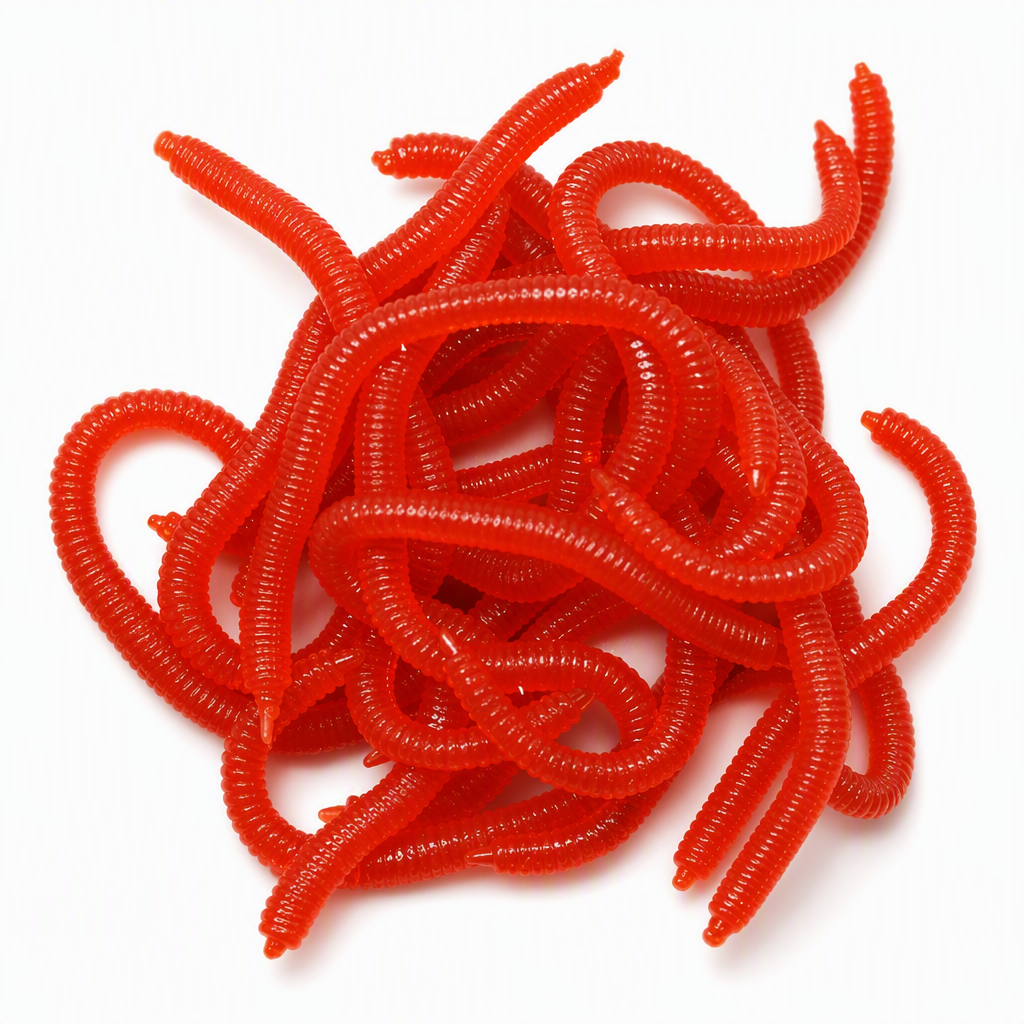 📢📢40% OFF !! ⏰Simulation Earthworm Soft Fishing Lures Shrimp Scented Artificial Worm Baits for Freshwater and Saltwater Pack of 50 or 100