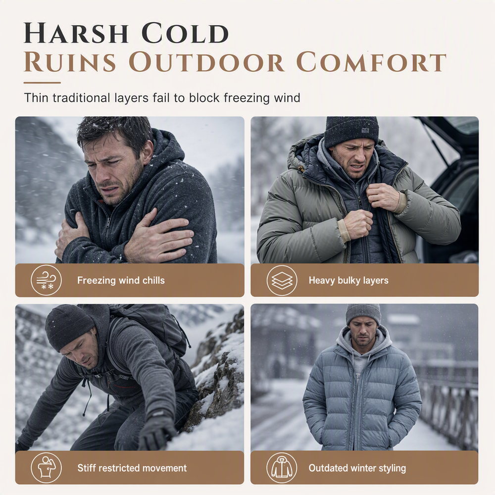 Men's Winter Fleece Lined Hoodie Jacquard Pattern Long Sleeve Pullover Sweatshirt for Casual Outdoor Wear