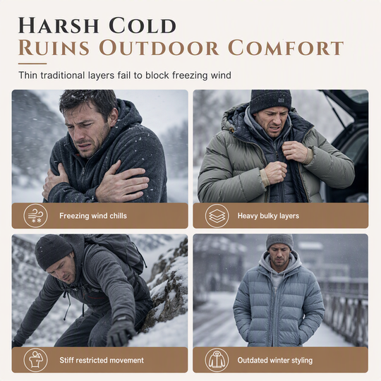 Men's Winter Fleece Lined Hoodie Jacquard Pattern Long Sleeve Pullover Sweatshirt for Casual Outdoor Wear