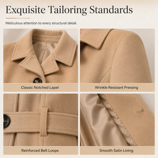 🧥 Cinched Waist, Polished Silhouette | Women's Belted Single-Breasted Coat ⚡ Free Shipping