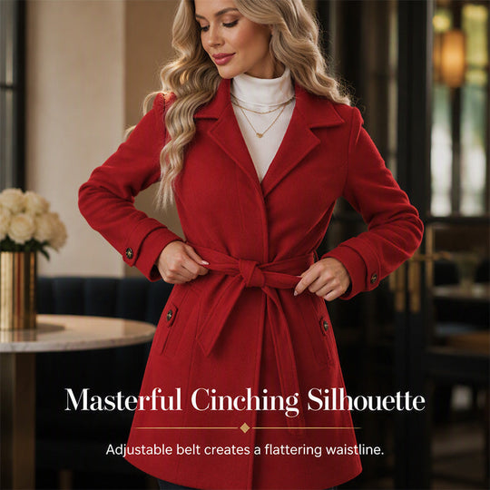 🧥 Cinched Waist, Polished Silhouette | Women's Belted Single-Breasted Coat ⚡ Free Shipping